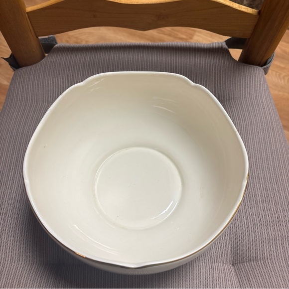 Lenox Holiday Bowl with Holly Design - Cream and Gold - Picture 2 of 5